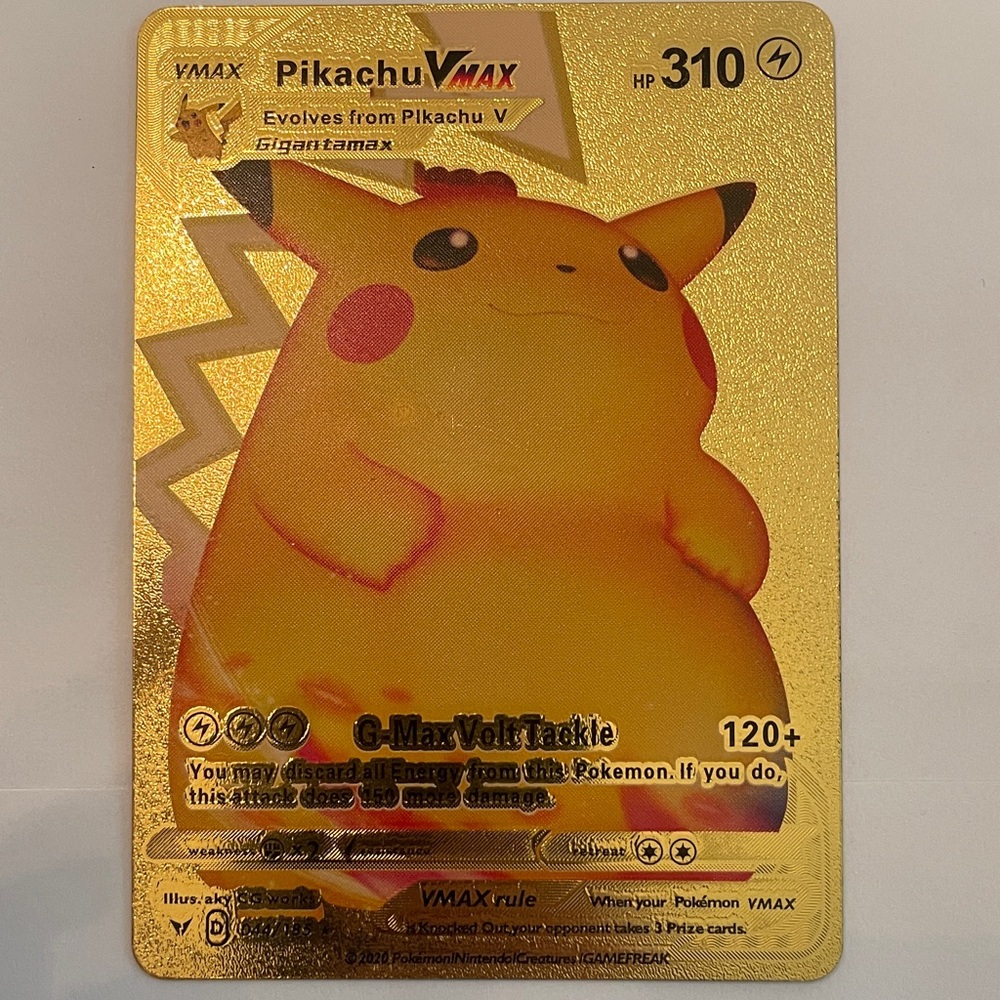 Pokemon Pikachu VMAX Gold Trading Card